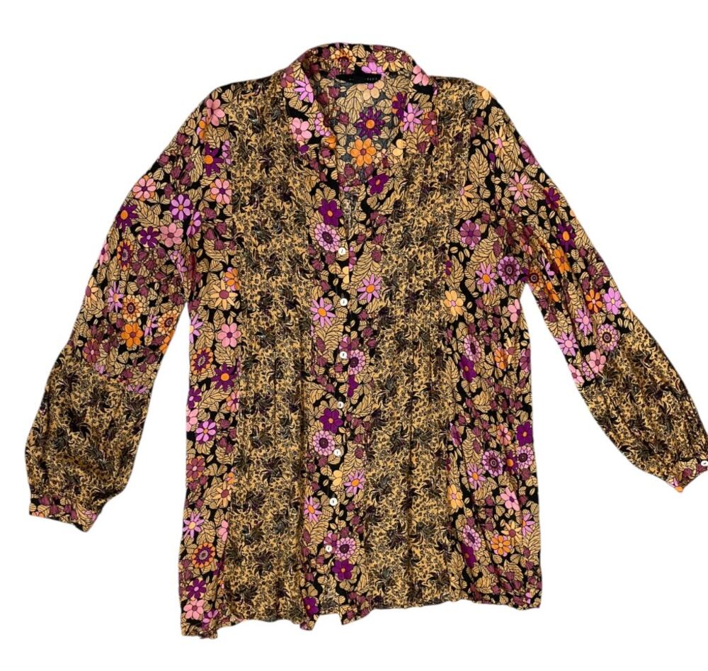 3 FOR $45 SALE | Jane + Delancey Floral Button Down Blouse Medium